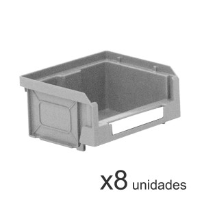 Pack de 8 cajas plásticas para almacenaje serie Openbox Key 333B48706